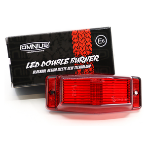 OMNIUS | LAMPADA DOPPIO BRUCIATORE A LED ROSSO - LENTE ROSSA