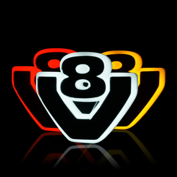 EMBLEMA V8 RETROILLUMINATO - BASE LUMINOSA